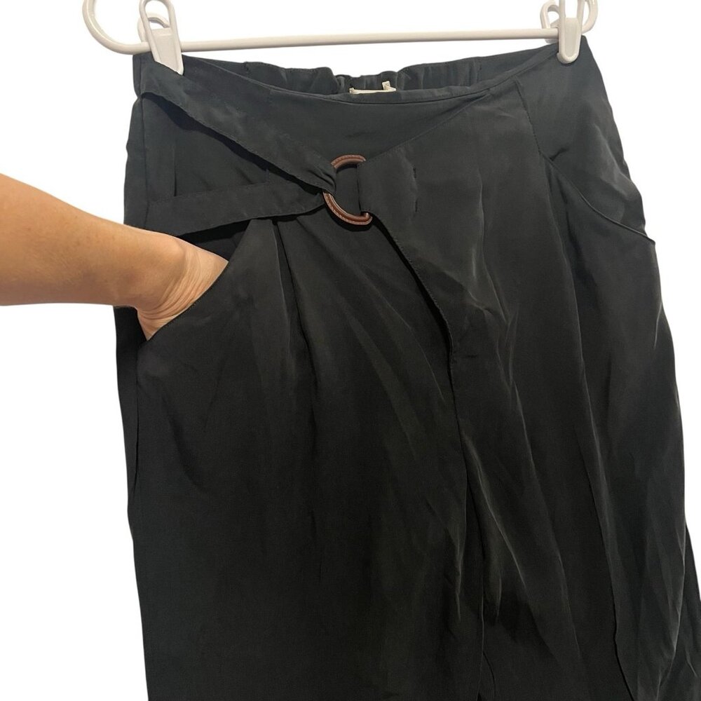 Anthropologie Women’s Pants Small Size Black Elastic Waist Pockets High Rise - Picture 4 of 12